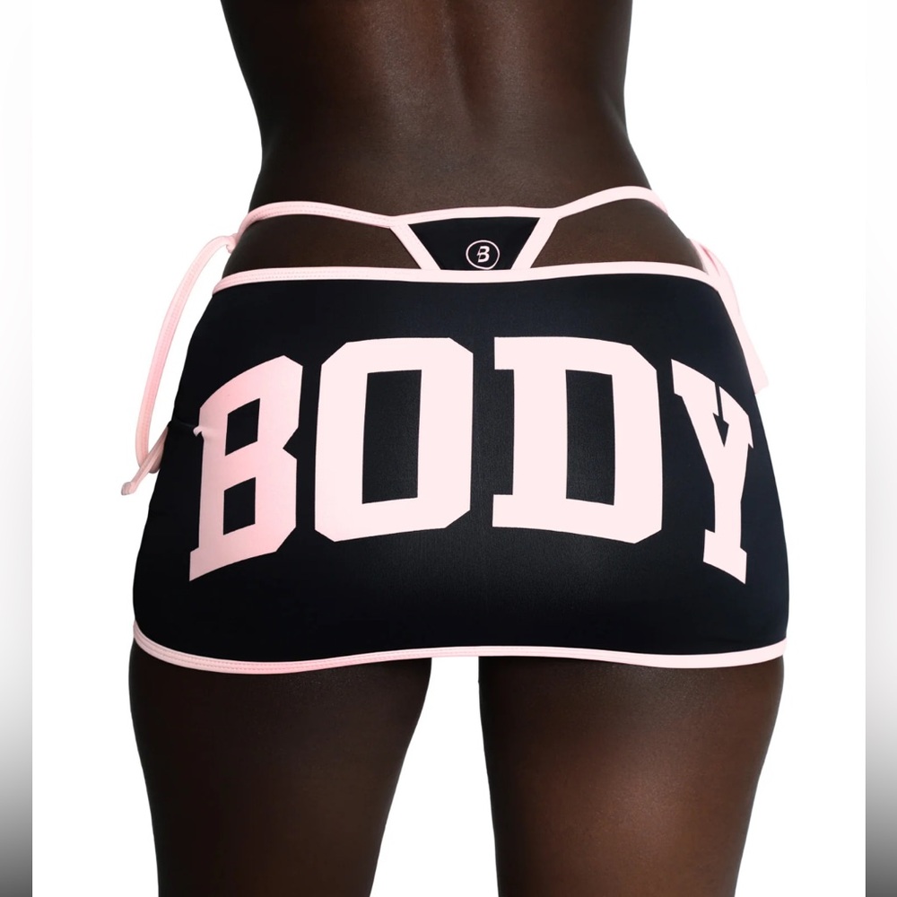 BodybyRavenTracy Black&Pink 3 piece Skirt Swimwear